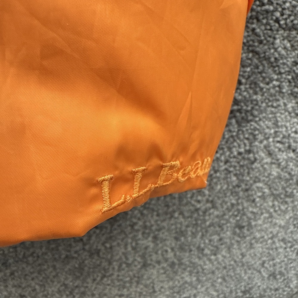VTG Womens XL LL Bean Down Vest Puffer VC72 Orange Blue Full ZIp Pockets - Picture 2 of 7